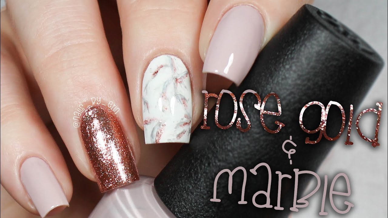 Rose Gold Marble Nails | NailsByErin