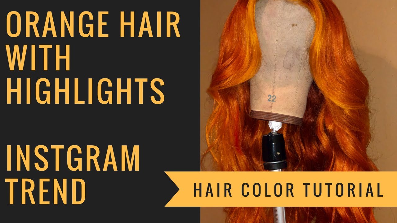 Orange Hair w/ Money Piece/ Skunk  Stripe/ Highlights Tutorial Using Hair From Laced By Layy