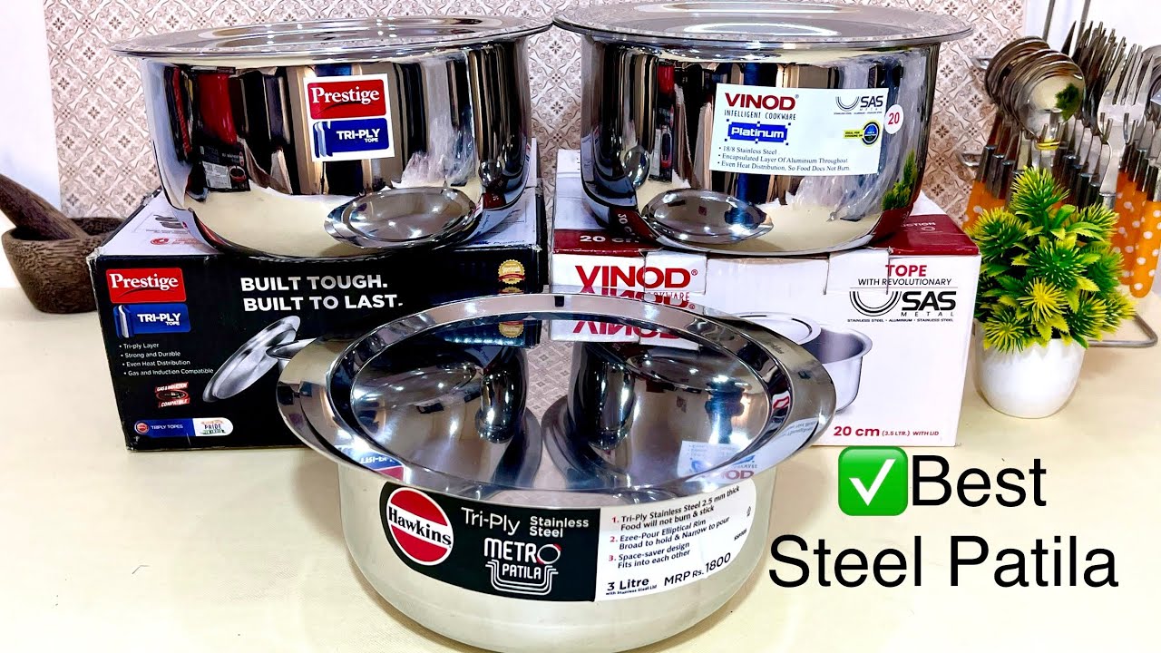 India’s Best Steel Tope Vinod Vs Prestige Vs Hawkins  | triply steel Bhagona Patila