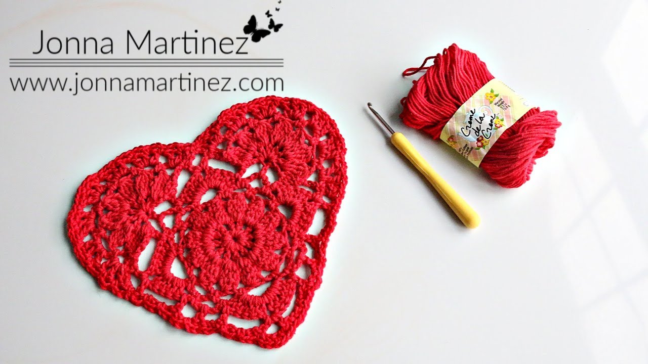 HOW TO CROCHET A DOILY HEART | Lace heart | ❤️