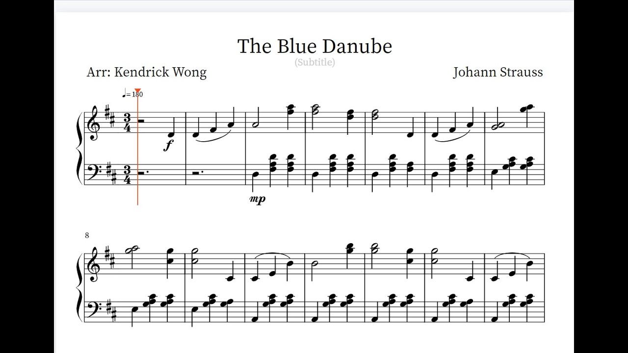 The Blue Danube Piano Sheet Music