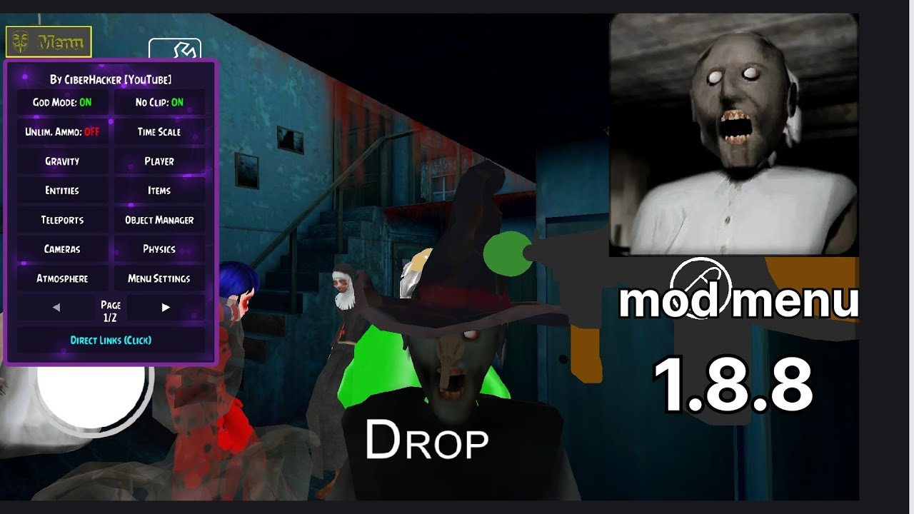 Granny mod menu v1.8.8 letest version (Android and iso) 