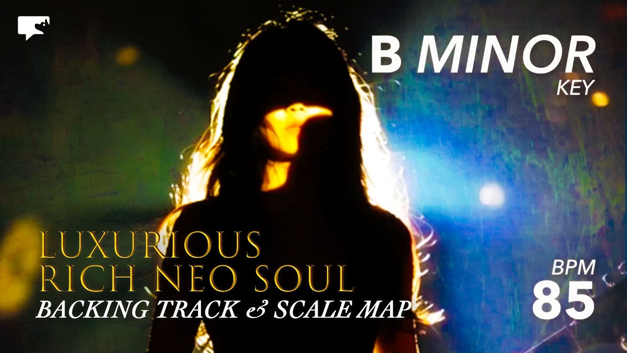 [B Minor] Neo-Soul Blues Backing Track | Luxurious Rich Tone + Scale Map (85 BPM)