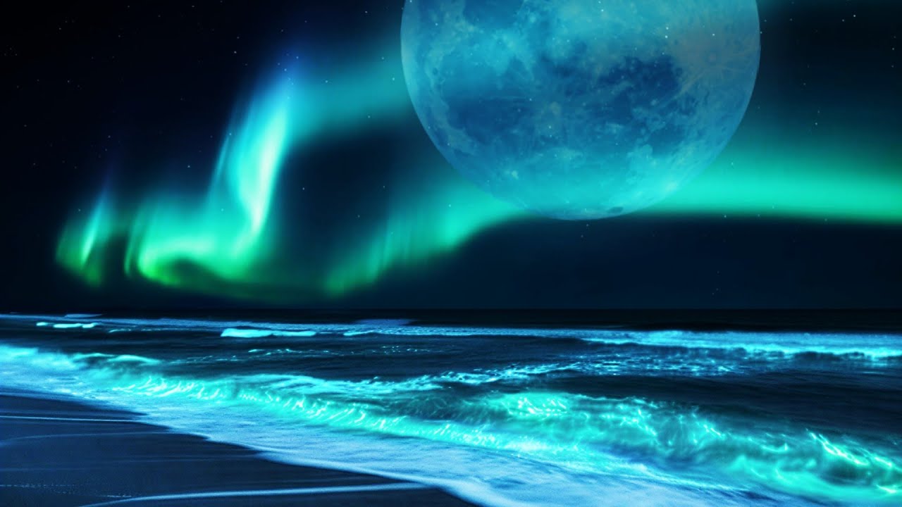 Ethereal Teal Ocean & Aurora for Deep Sleep[Deep Rest · Inner Peace · Still Mind]