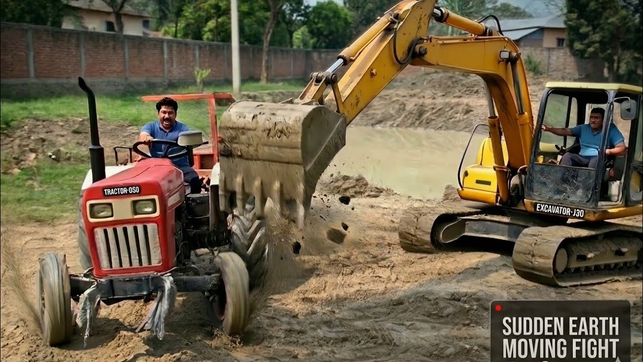 JCB vs Tractor Sudden Fight 😱 Shocking Clash Caught on Camera | Watch Till End