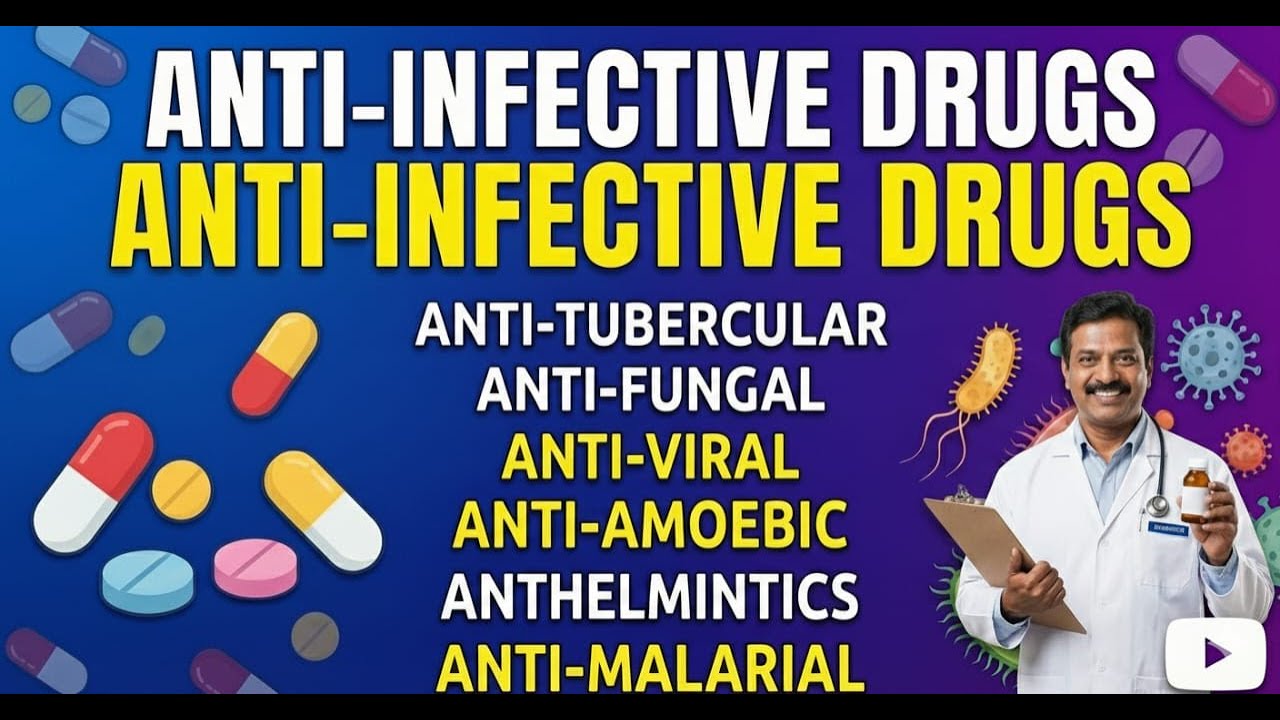 Antitubercular drugs-Anti-fungal drugs-Anti-viral , Anti-amoebic, Anthelmintics, Anti-malarial.