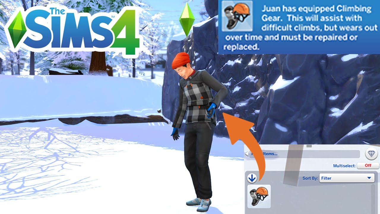 How To Get And Use Rock Climbing Gear - The Sims 4