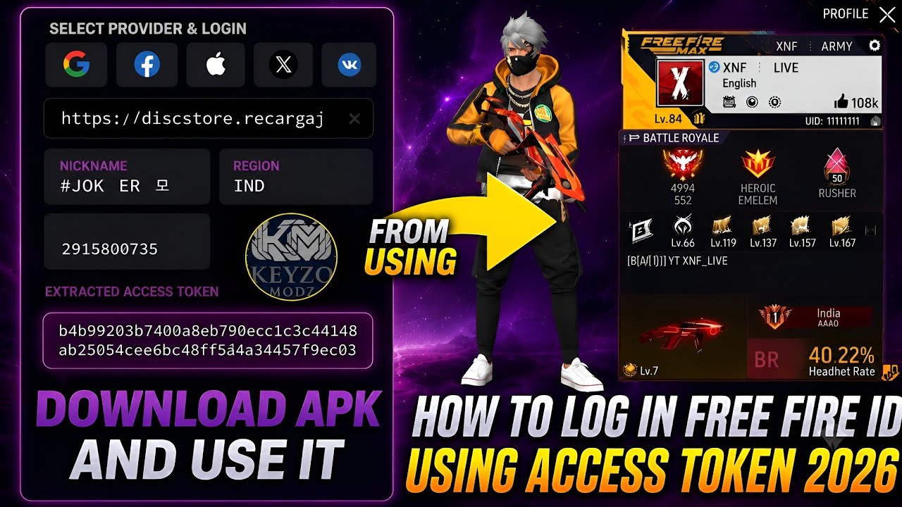 How To Login  Free Fire Account Using Access Token 🔥 | 100% Working Method | Latest Update 2026 🔥