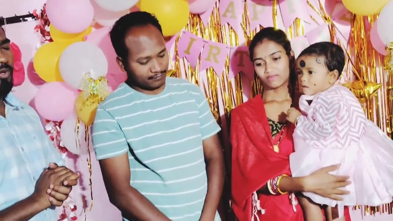 Birthday celebration by(Fr. Sanjoy)Giving small words to little Shritisha on birthday 🎉🎂🎈