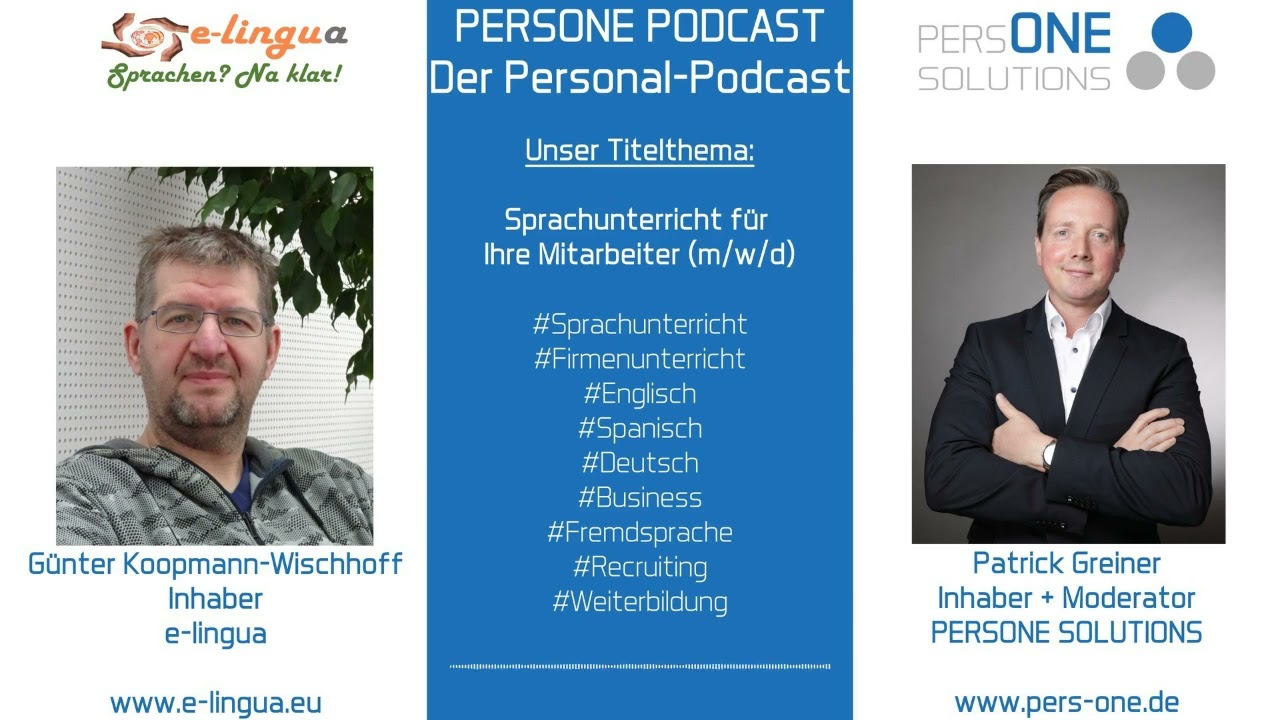 Sprachunterricht f&uuml;r Ihre Mitarbeiter (m/w/d) | G&uuml;nter Koopmann-Wischhoff  im PERSONE PODCAST