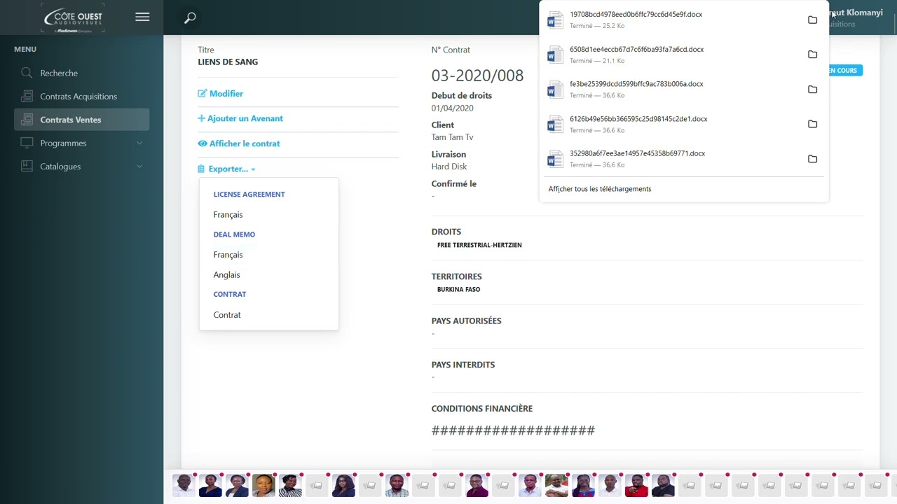 Exportation en word du deal memo
