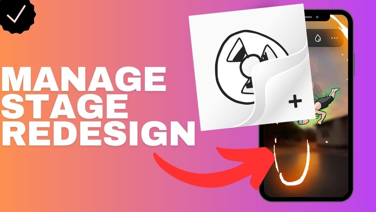 How to manage the stage redesign option in the Flipaclip app?
