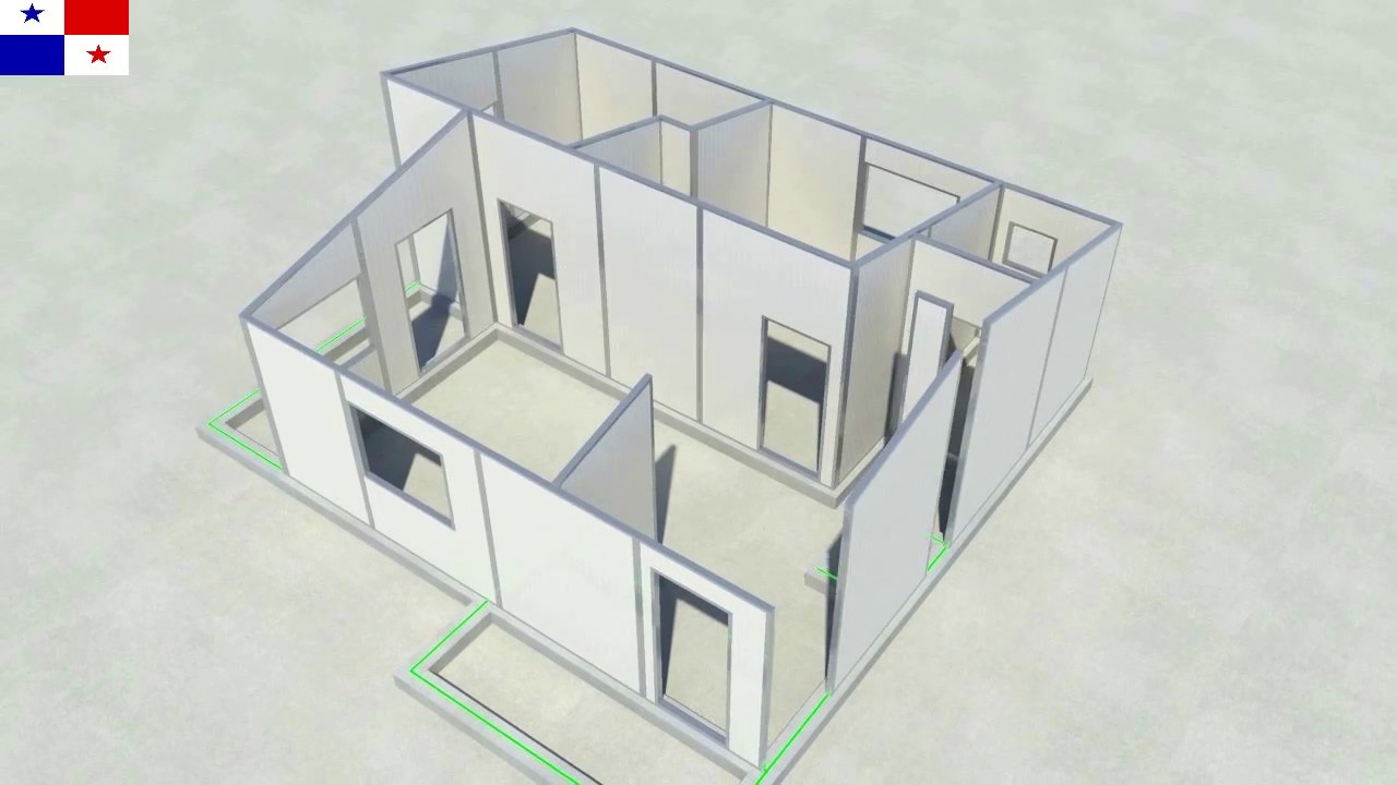 low cost eps sandwich panel T type prefabricated house construction video
