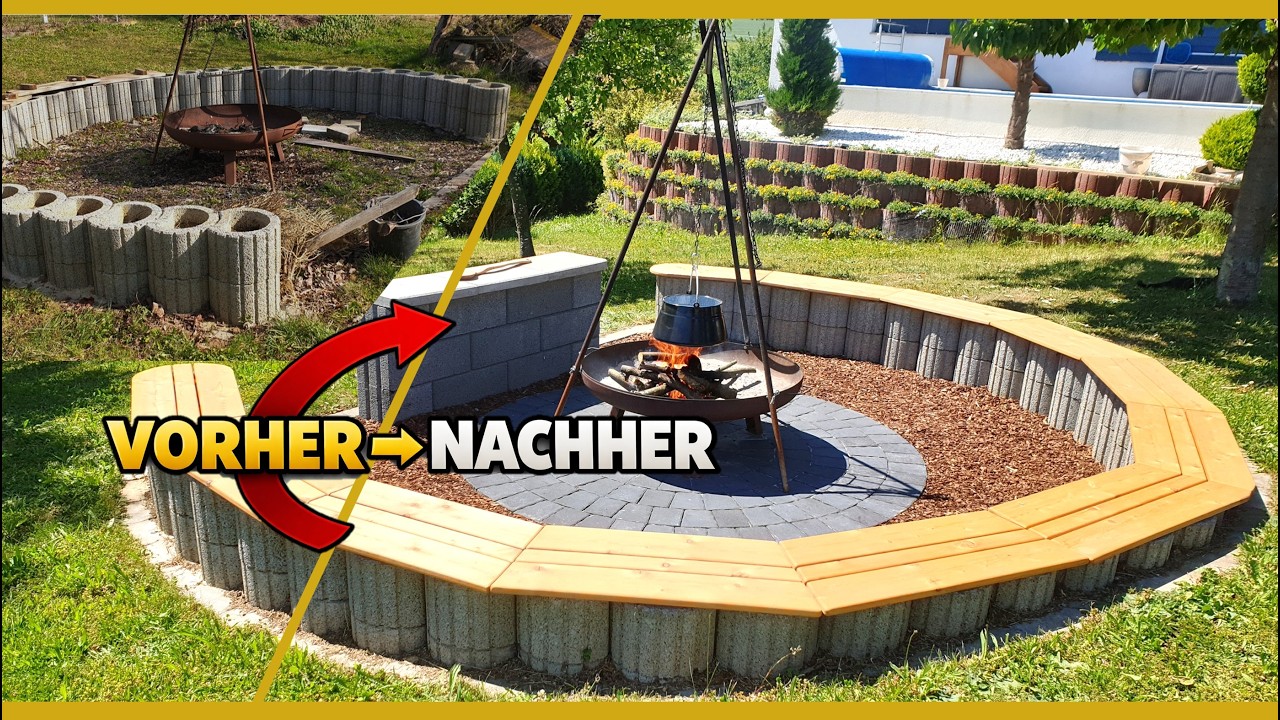 DIY Fire Pit & Grill Area – Create a Cozy Outdoor Hangout! 🔥🪵