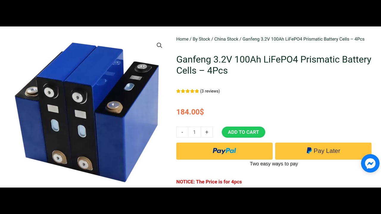 Batteryfinds.com - $184 Ganfeng 100Ah LiFePo4 Cells unboxing