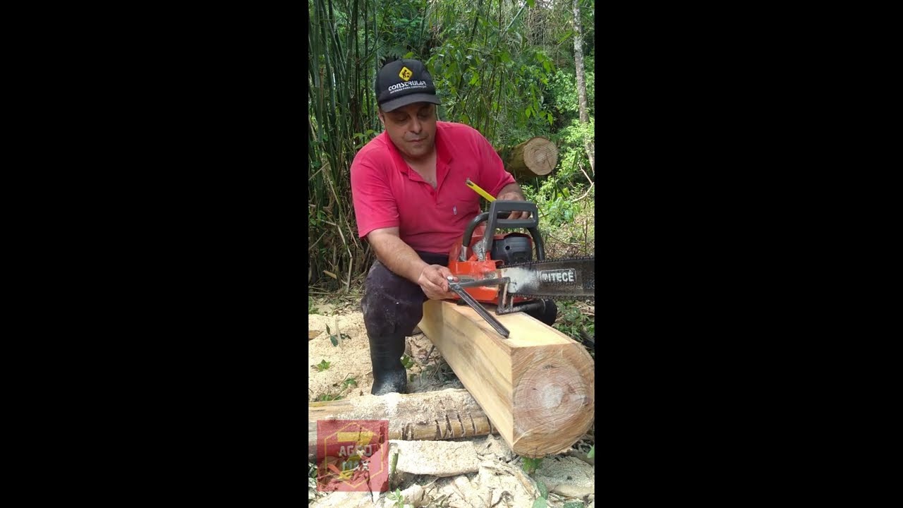 #PT.1 Método MOTOSSERRA/CHAINSAW como desdobrar madeira p marcenaria/Corte perfeito/vigas, caibro.