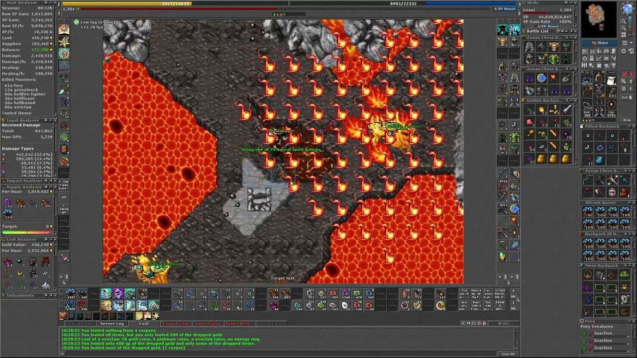 Tibia / Ground of Fire (Mazoran Seal) / 9kk+ Raw Exp per Hour / 1300 RP+