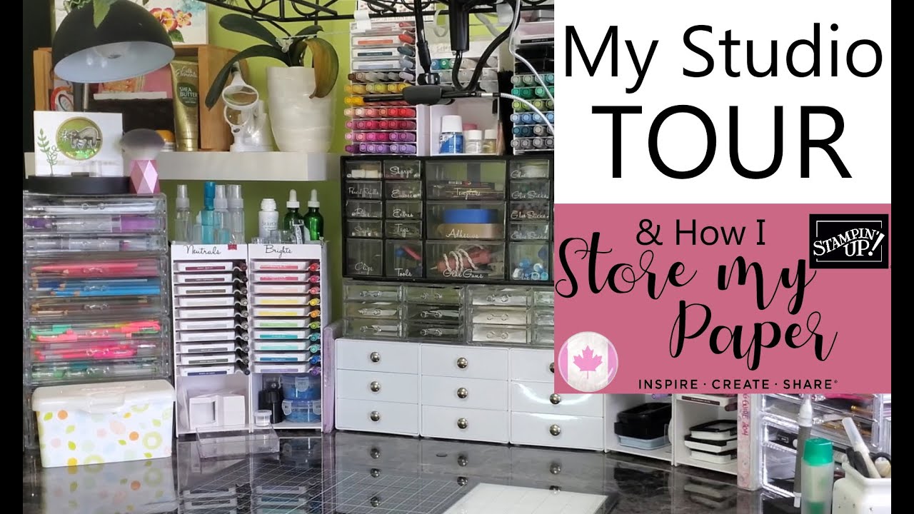 Ⓜ️My Studio Tour & How I store my MASSIVE amount of PAPER | Storage Solutions & Ideas | Stampin' Up!