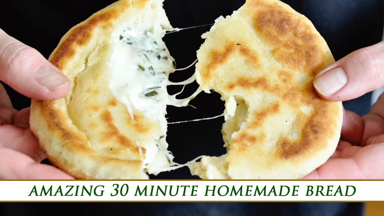 Homemade FRIED BREAD With CHEESE & ROSEMARY
