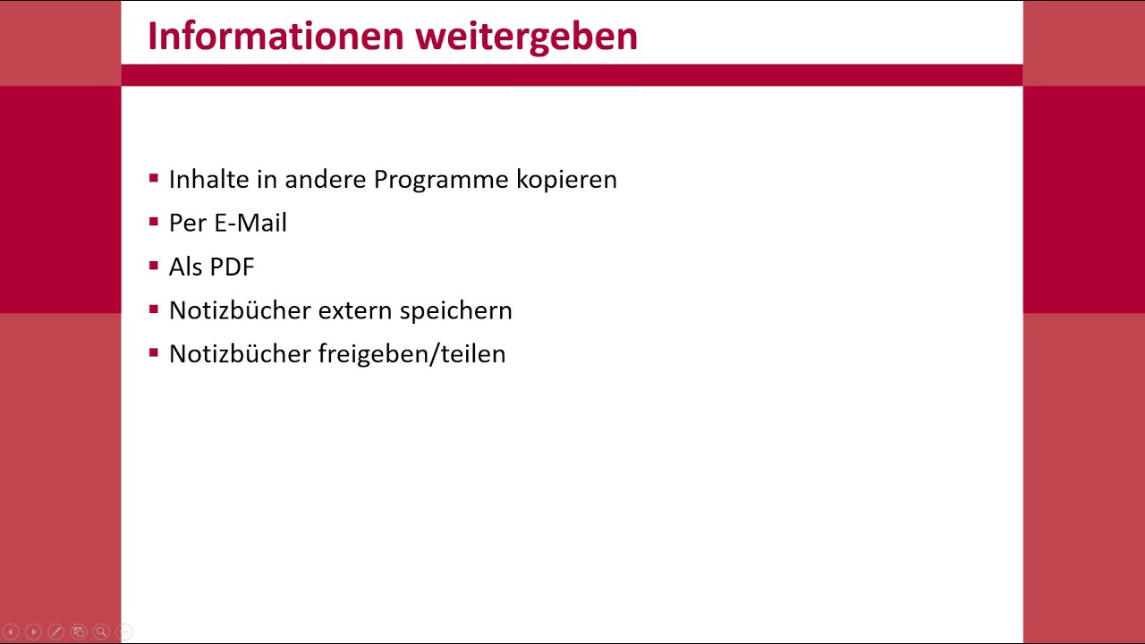 OneNote Informationen weitergeben