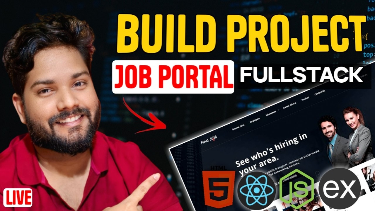 🔴 LIVE :  LIVE: Day - 22 ||  MERN Stack Job Portal  Projects  ||  Ask Anything 💻🔥