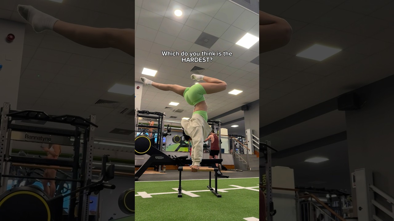 The last one is by far the hardest💀 #calisthenics #handstand #shorts