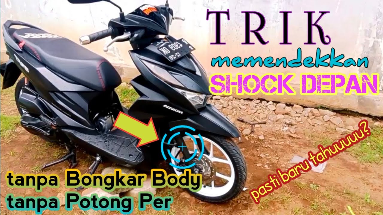 Cara Memendekkan Shock Depan Tanpa Bongkar Body Dan Tanpa Potong|Beat Dan Vario