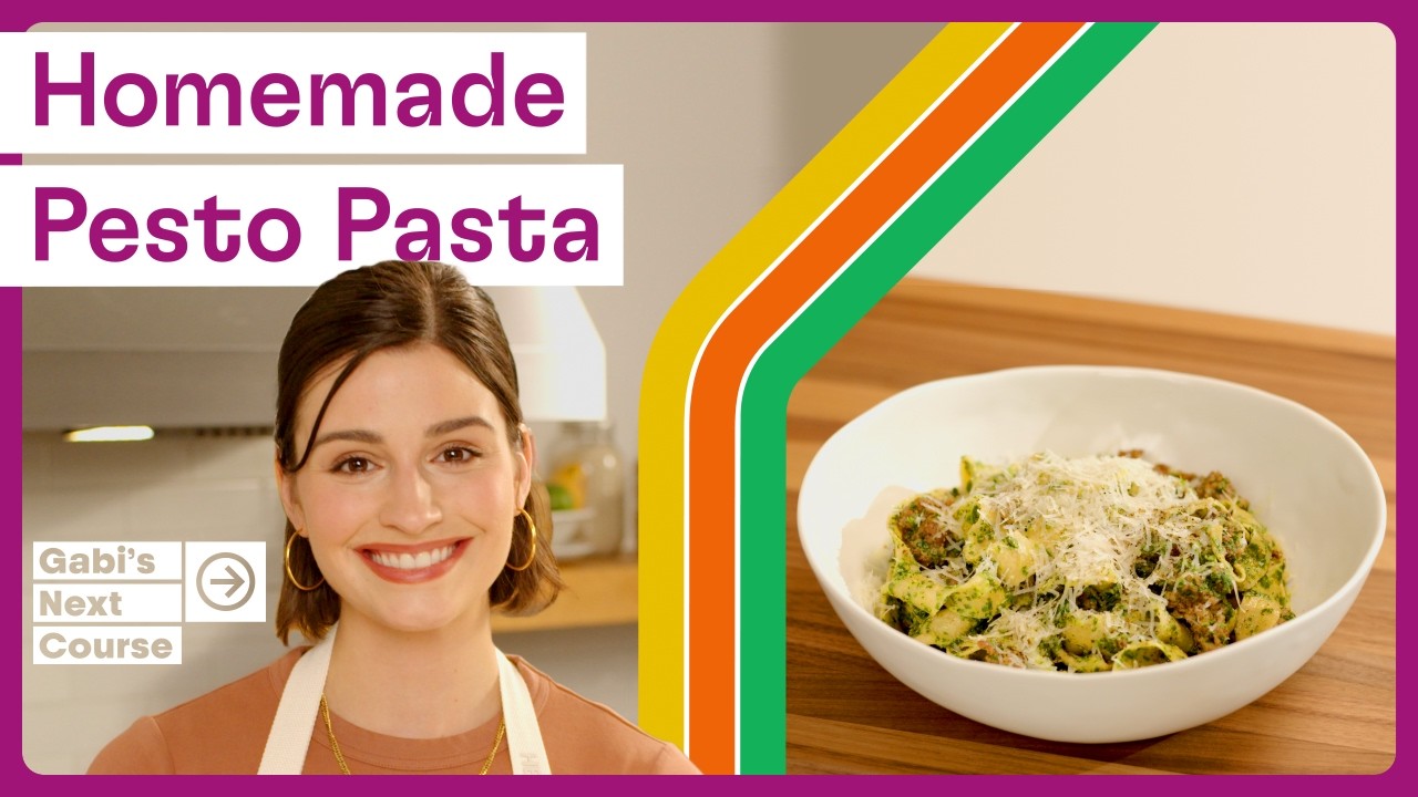 Handmade Pasta & Pesto w/ Fresh Baby Greens From NYC Farmers Market | Recipe | Gabi’s Next Course