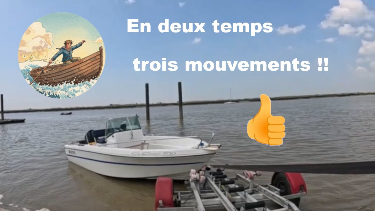 Mise a l'eau d'un bateau en solo