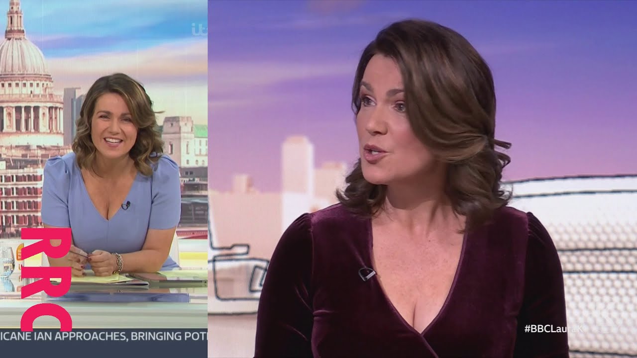 Susanna Reid @burgundy velveteen wrap style dress