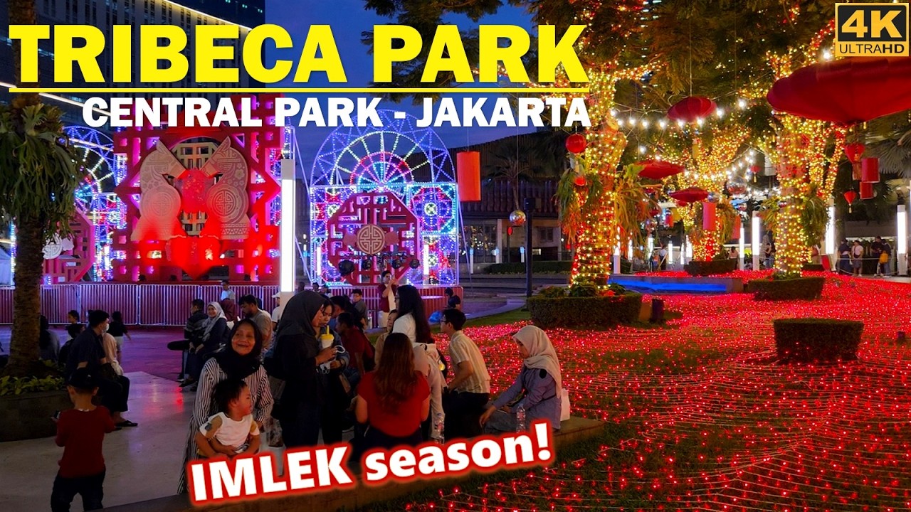 Lunar New Year decoration at Tribeca Park at Central Park - Jakarta❗illumination night walk around❕