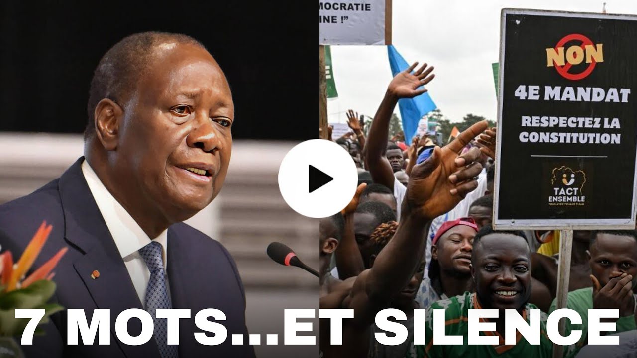 🇨🇮 CÔTE D’IVOIRE : LA MANIFESTATION DEVIENT SILENCIEUSE QUAND OUATTARA PRONONCE 7 MOTS… 🇨🇮