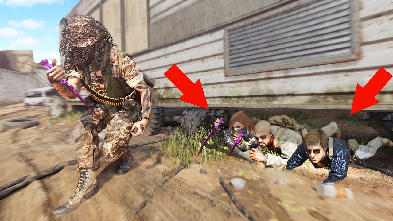 THEY WERE ALL HIDING UNDERNEATH THE TRAILER IN COLD WAR!! HIDE N SEEK ON COLD WAR