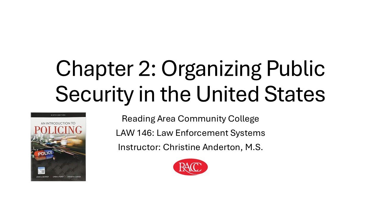 Law Enforcement Systems Chapter 2 Organizing Public Security in the United States
