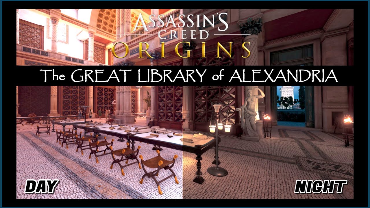 Visiting The GREAT LIBRARY of ALEXANDRIA and The Hideout | AC ORIGINS | Day & Night Walking Tour