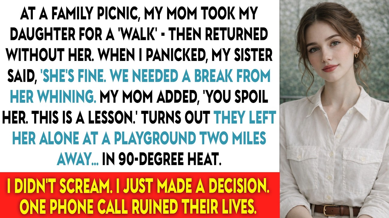 На семейном пикнике мама вывела дочь на прогулку, а потом вернулась БЕЗ НЕЁ. Когда я запаниковала,