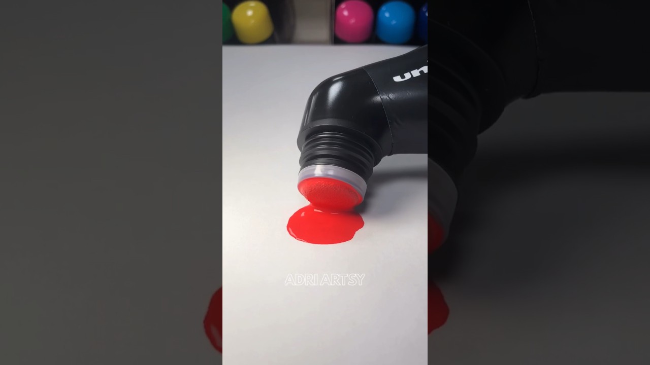 Activating my THICK Red Posca Mop&rsquo;r Marker! #shorts