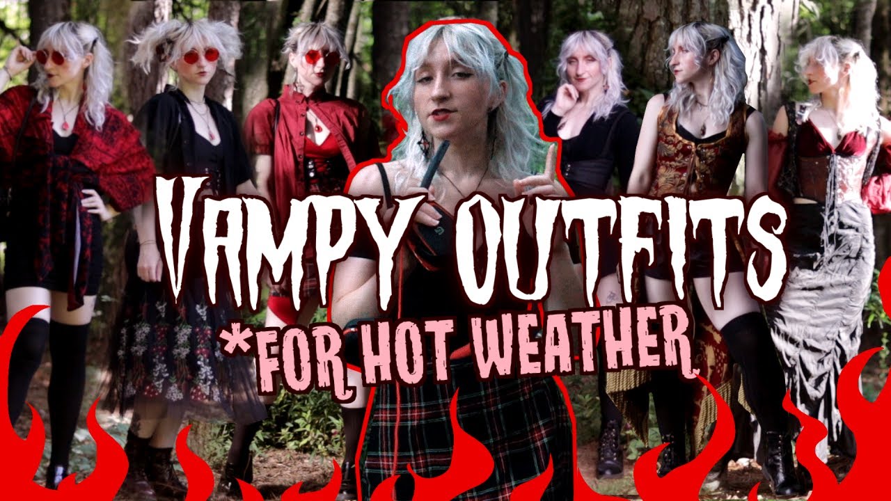 Trying to style vampirecore outfits even tho its 1000 degrees out 😬🦇