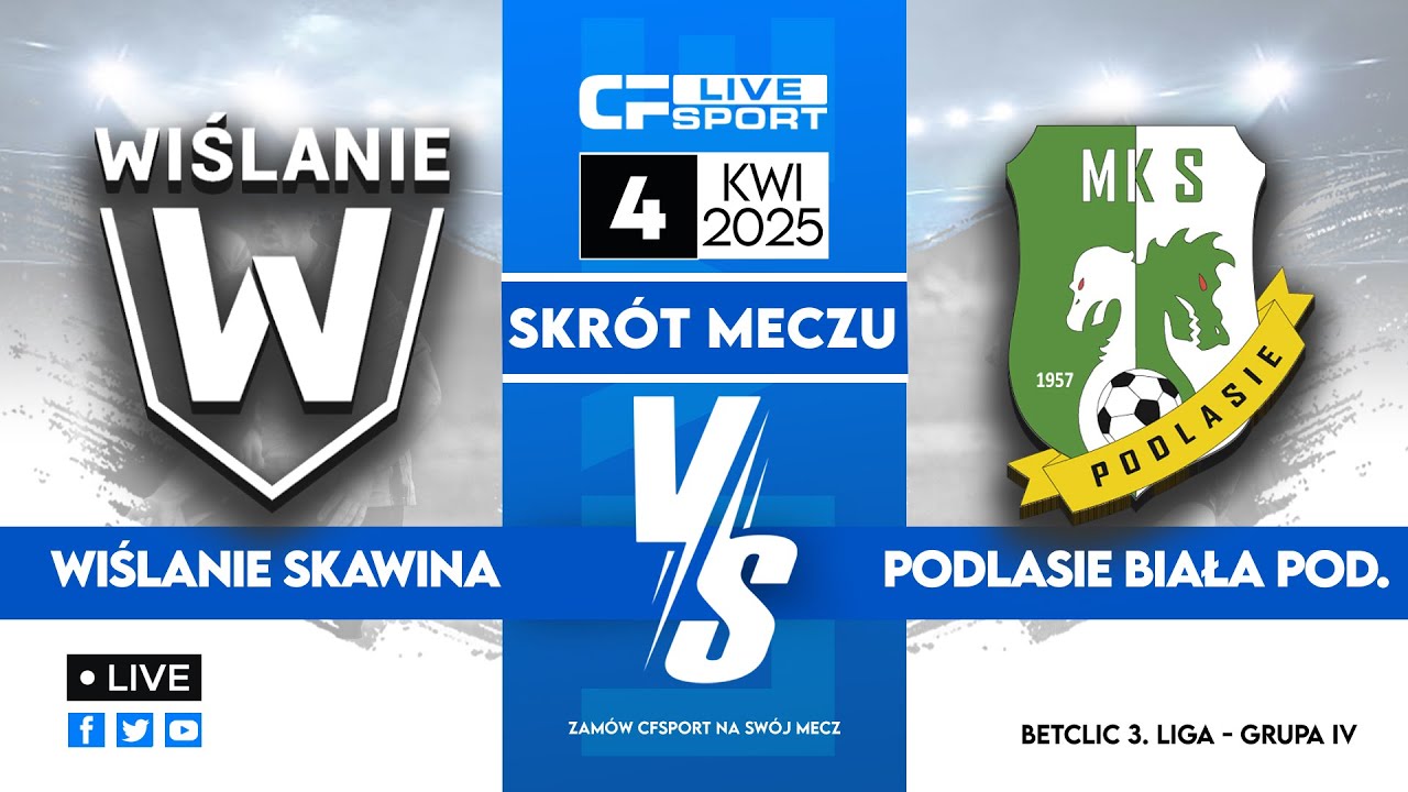 Skrót 🎬 | Wiślanie Master Way Skawina - Podlasie Biała Podlaska | 04.04.2025 | Betclic 3. liga 🏆