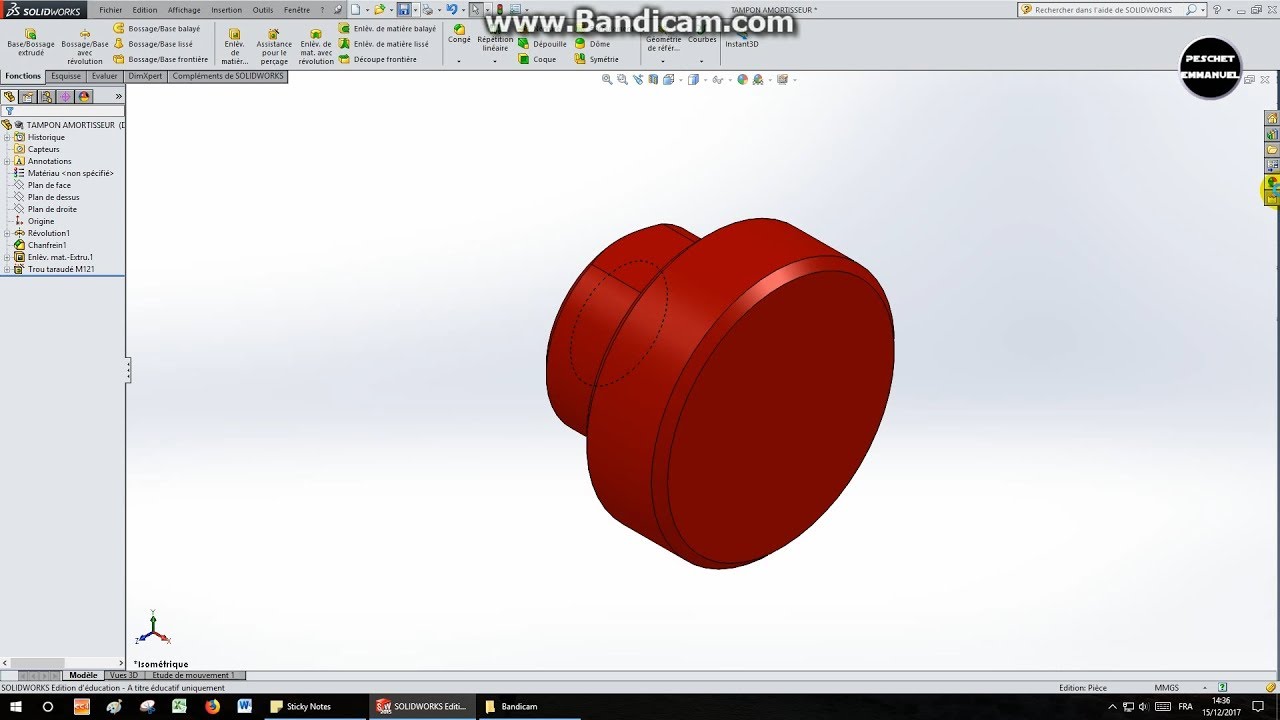 SW5-VERIN SIMPLE EFFET-TP8-TAMPON AMORTISSEUR (MODELISATION VOLUMIQUE)