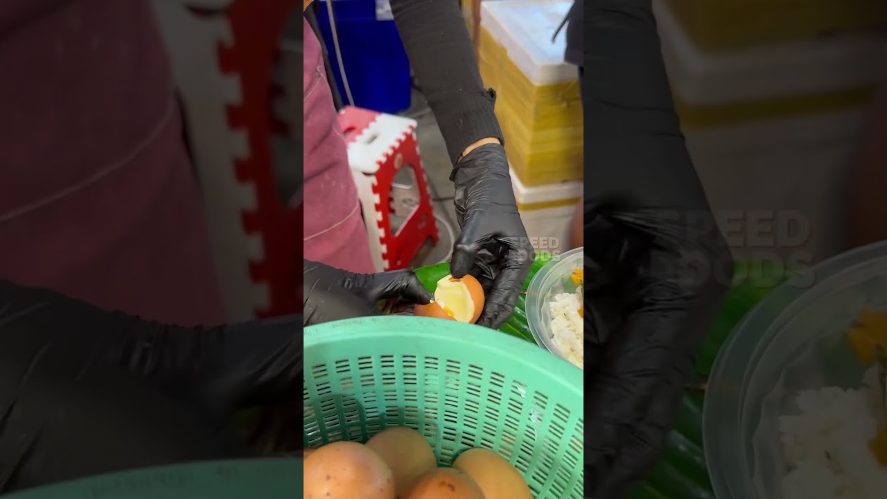 Food in banana leaf wrap! Amazing street food seafood banana leaf wrap - thai street food #shorts