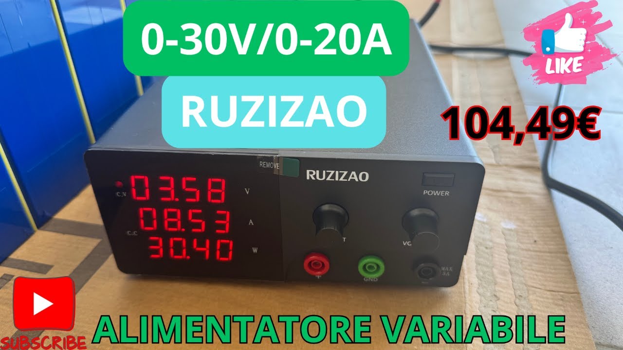 Alimentatore da banco - Ruzizao 30V 20A