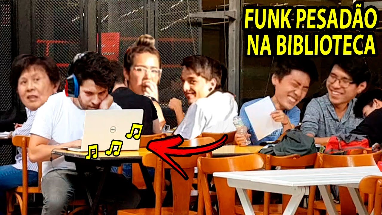 COLOQUEI FUNK PESADÃO NA BIBLIOTECA! (O SOM DO NOTEBOOK VAZOU!)