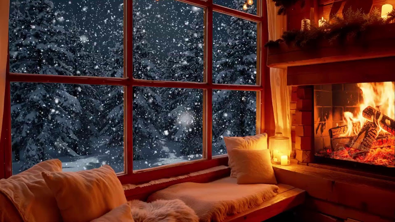 Winter Cabin Focus Jazz ❄️ Fireplace Sounds for Deep Work and Creativity