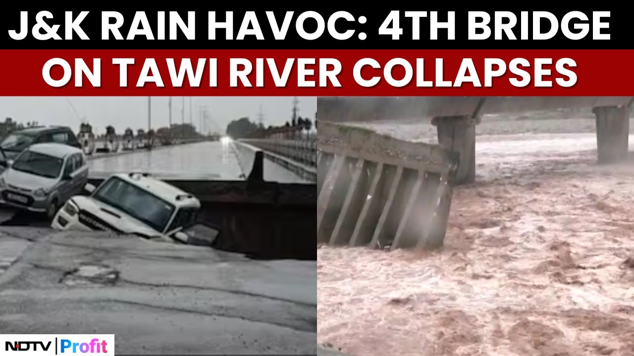 Jammu Rain Horror: 4th Bridge On Tawi River Collapses Due To Massive Rain; Visuals Caught On Camera