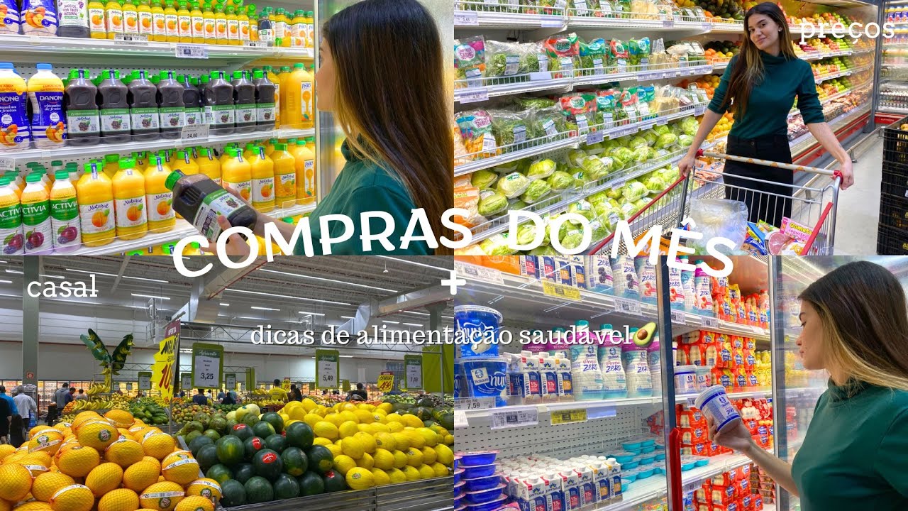 COMPRAS DO MÊS PARA CASAL 🛒🥦*dicas de alimentação saudável*
