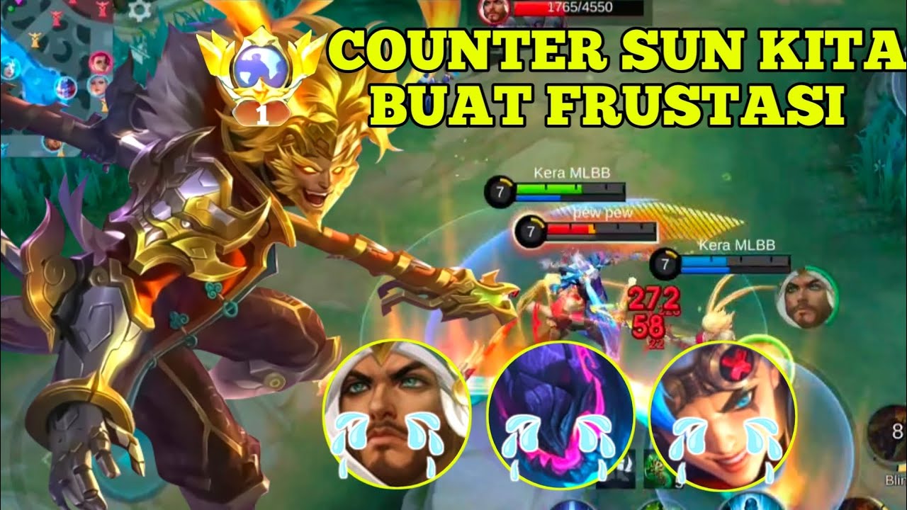 TIGA COUNTER SUN DIBUAT FRUSTASI DENGAN KECERDIKAN SUN (MOBILE LEGENDS) 