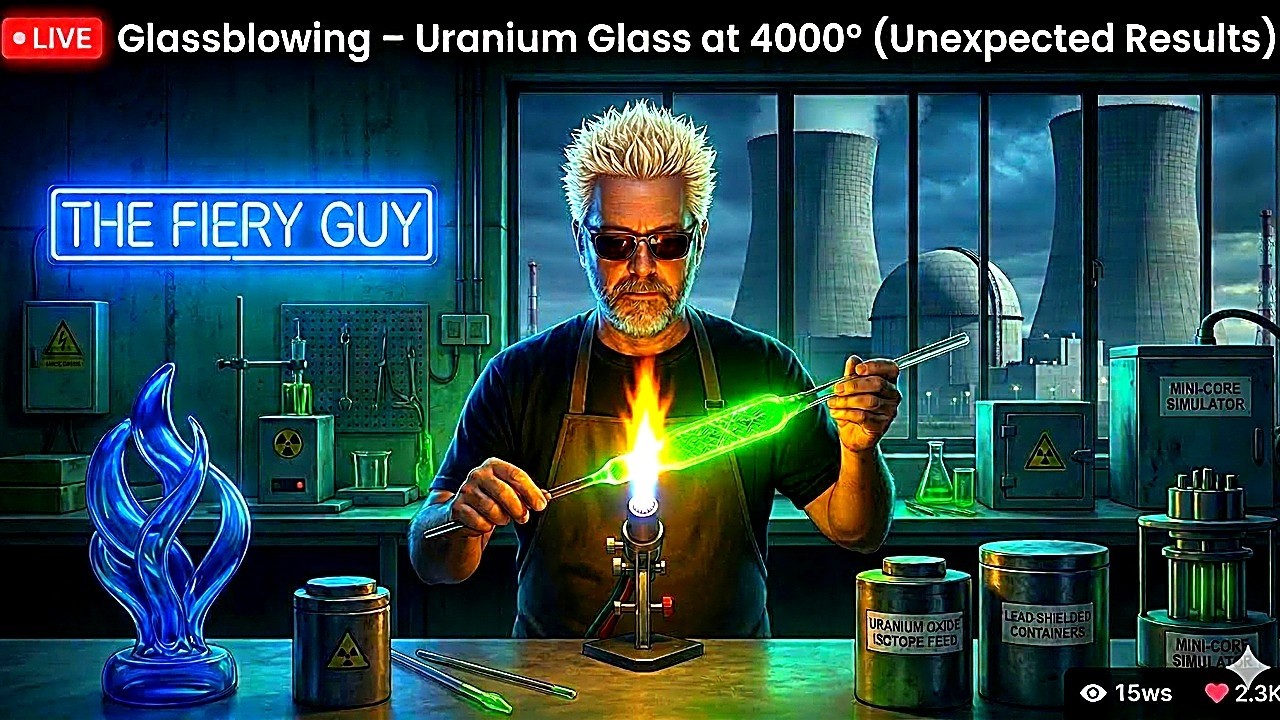 LIVE Glassblowing – Uranium Glass at 4000° (Unexpected Results)