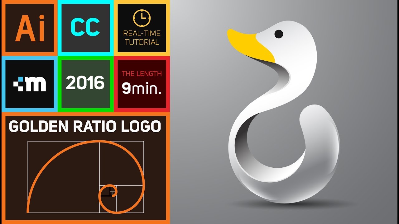 How to design a logo with golden Ratio | Adobe Illustrator CC | HD | Duck Logo