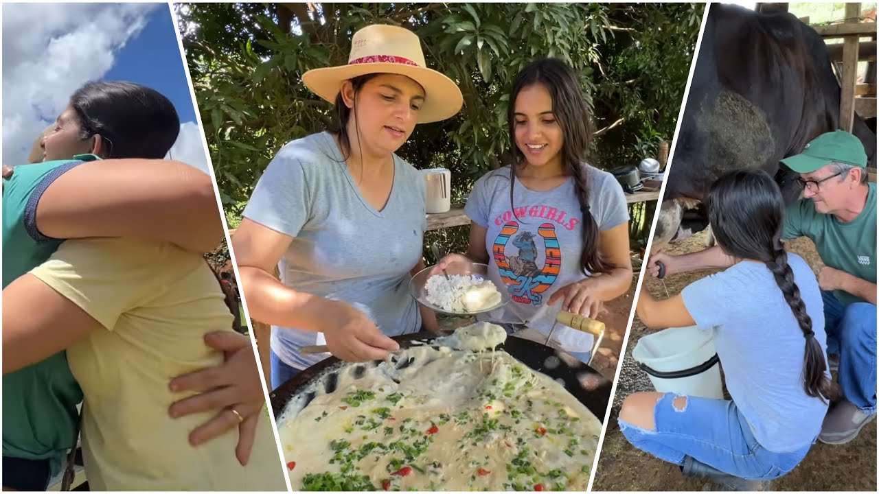 Amigos que Vieram nos Visitar, fizemos uma Receita Deliciosa no fogão a lenha